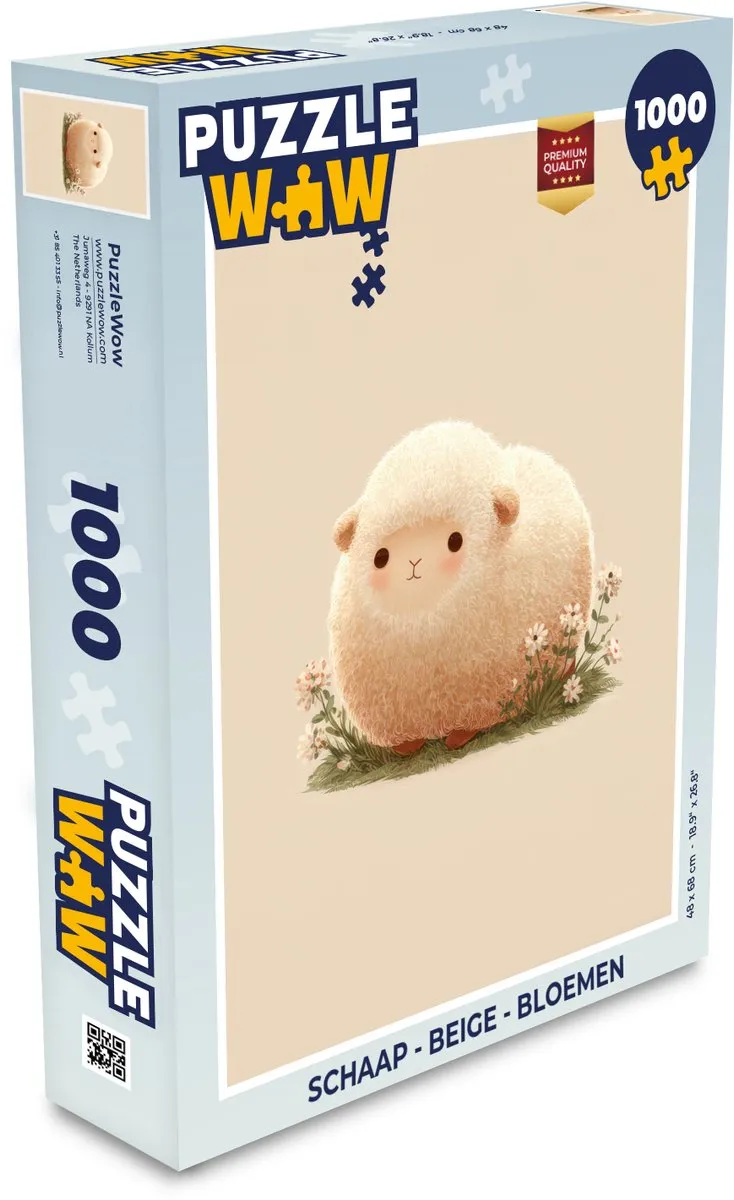 PuzzleWow Schaap Bloemen Legpuzzel 1000 Stuks