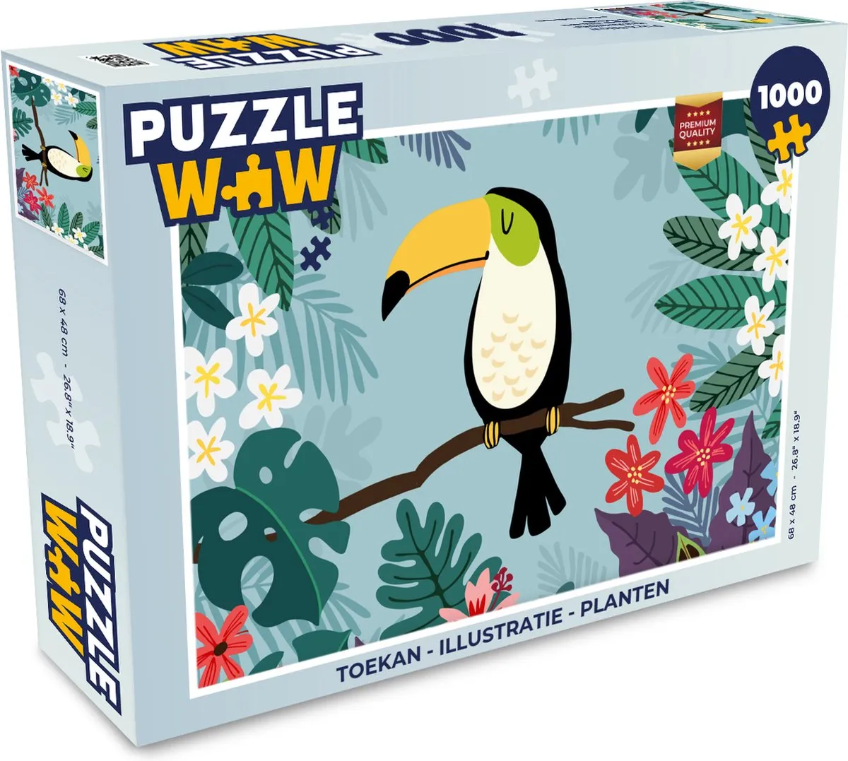 PuzzleWow Toekan Legpuzzel 1000 Stuks - Multicolor