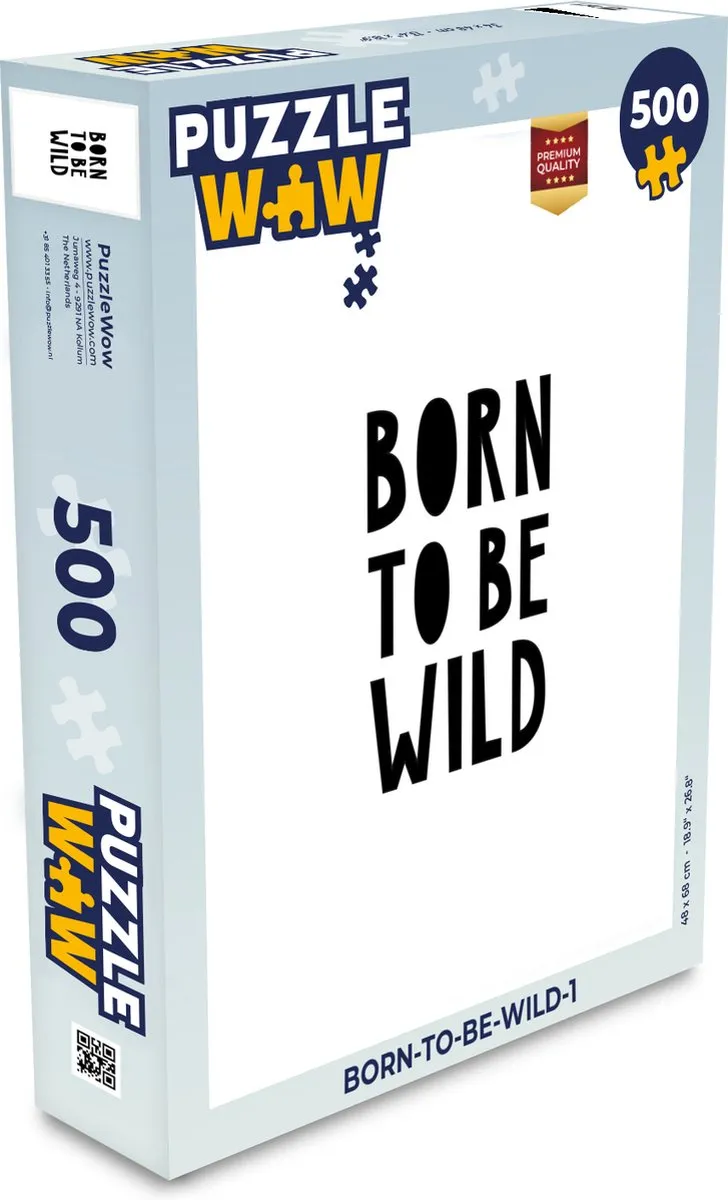 PuzzleWow Quotes Born to be Wild Legpuzzel 500 Stuks - Multicolor