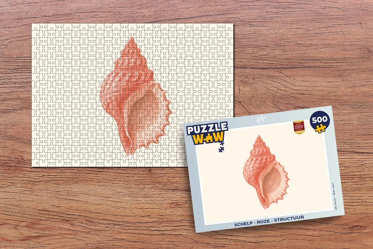 PuzzleWow Schelp Roze Legpuzzel 500 Stuks - 8721414228805
