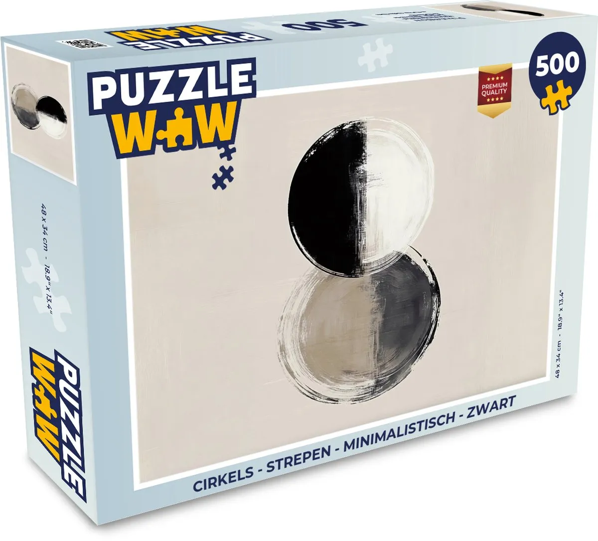 PuzzleWow Cirkels Strepen Minimalistisch Puzzel 500 Stuks