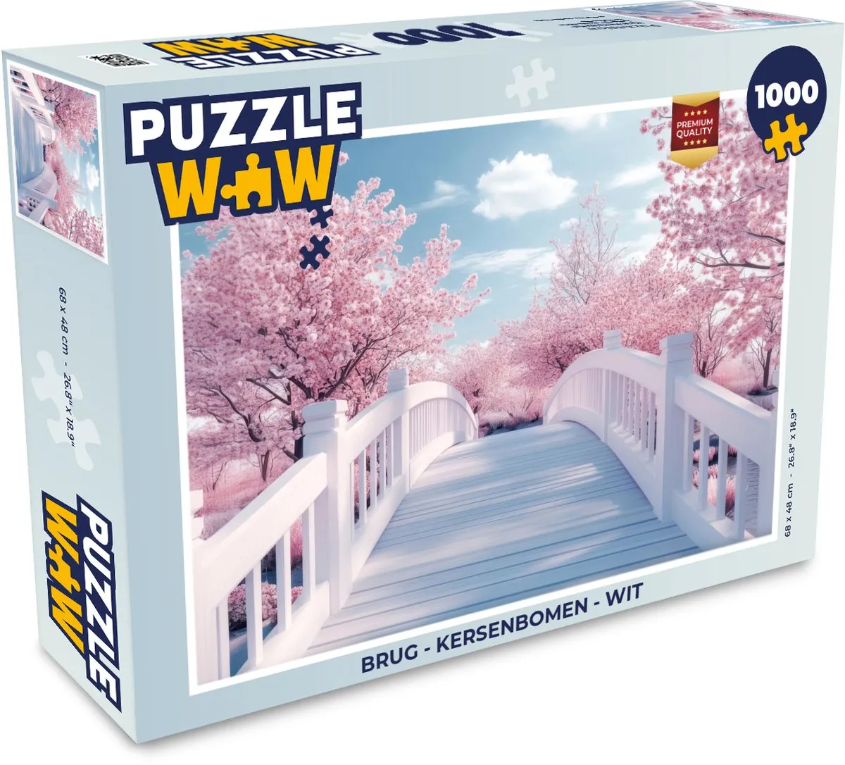 PuzzleWow Puzzel Brug - Kersenbomen 1000 Stuks - Wit