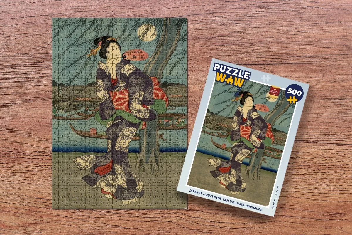 PuzzleWow Japanse Houtsnede Puzzel 500 Stuks - Multicolor