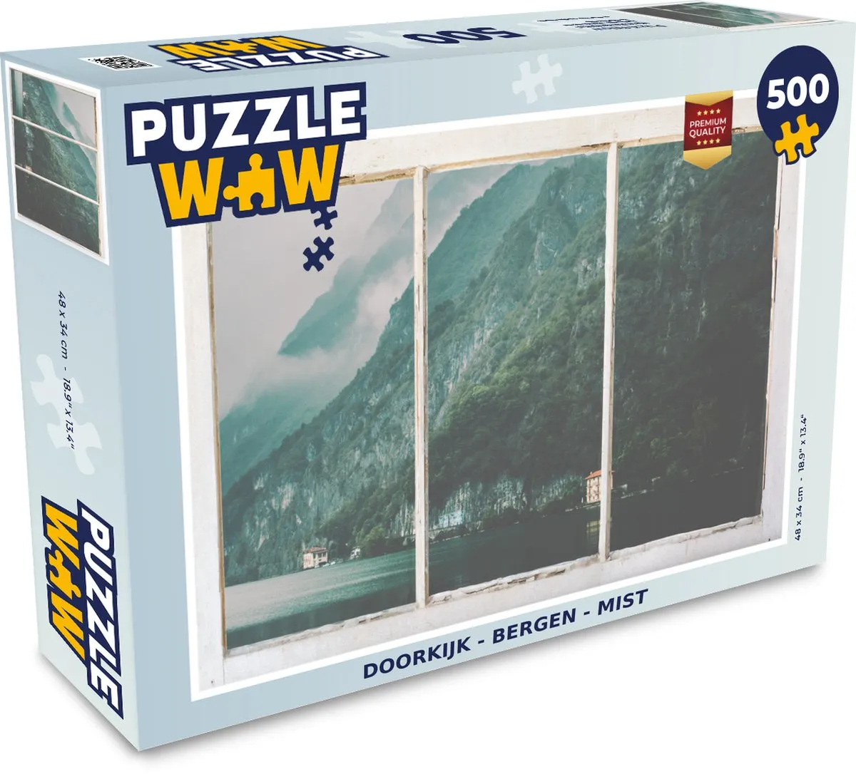 PuzzleWow Doorkijk Berg Mist Legpuzzel 500 Stuks