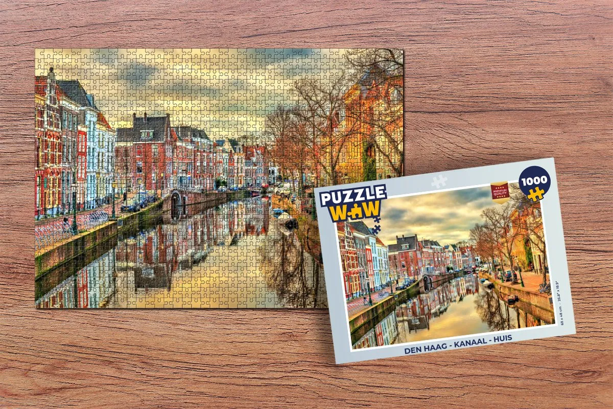 PuzzleWow Den Haag Kanaal Huis Legpuzzel 1000 Stuks - Multicolor