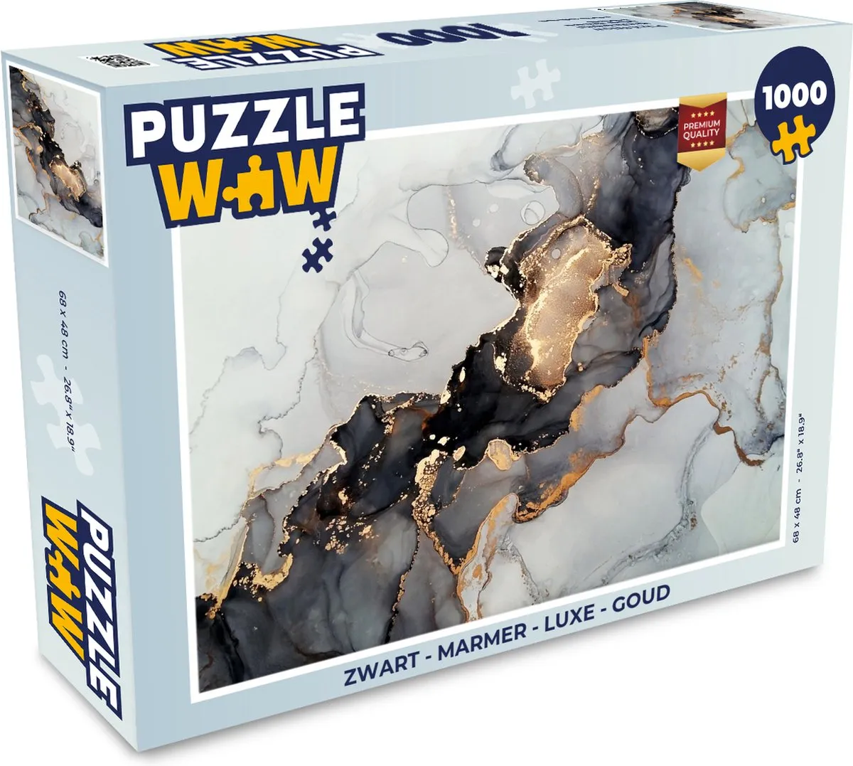 PuzzleWow Legpuzzel 1000 Stuks - Marmerprint Multicolor