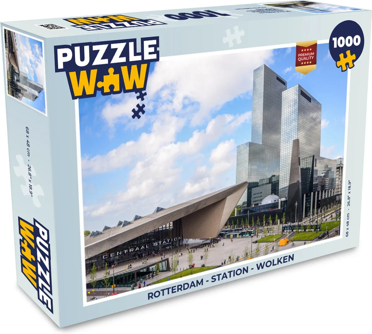 PuzzleWow Rotterdam Station Wolken Legpuzzel 1000 Stuks