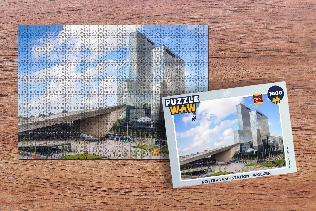 PuzzleWow Rotterdam Station Wolken Legpuzzel 1000 Stuks - Multicolor