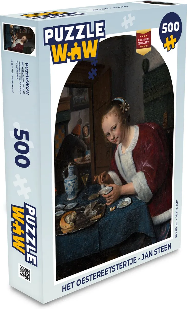 PuzzleWow Het Oestereetstertje Jan Steen Legpuzzel 500 Stuks