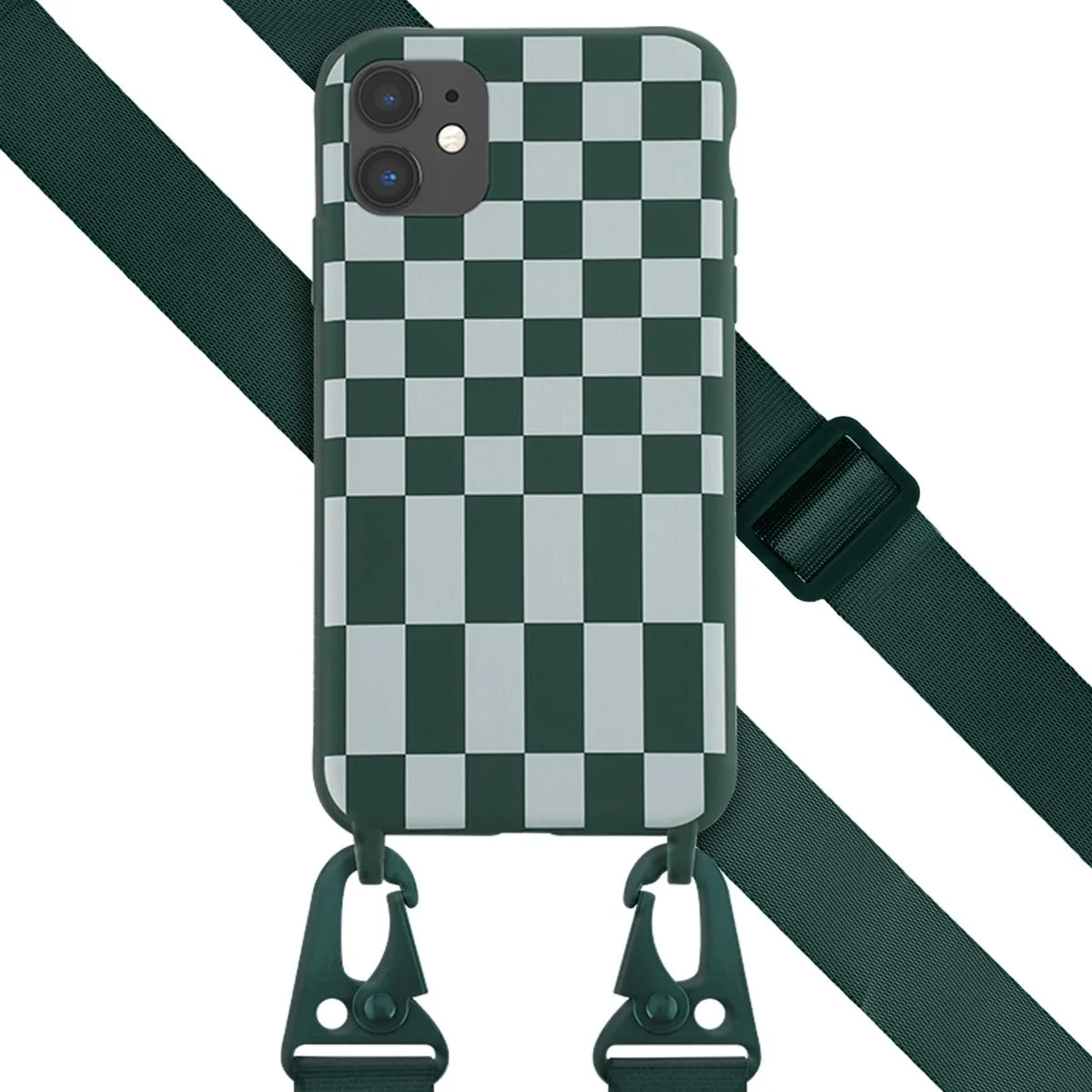 Selencia Hoesje iPhone 11 Irregular Check Green