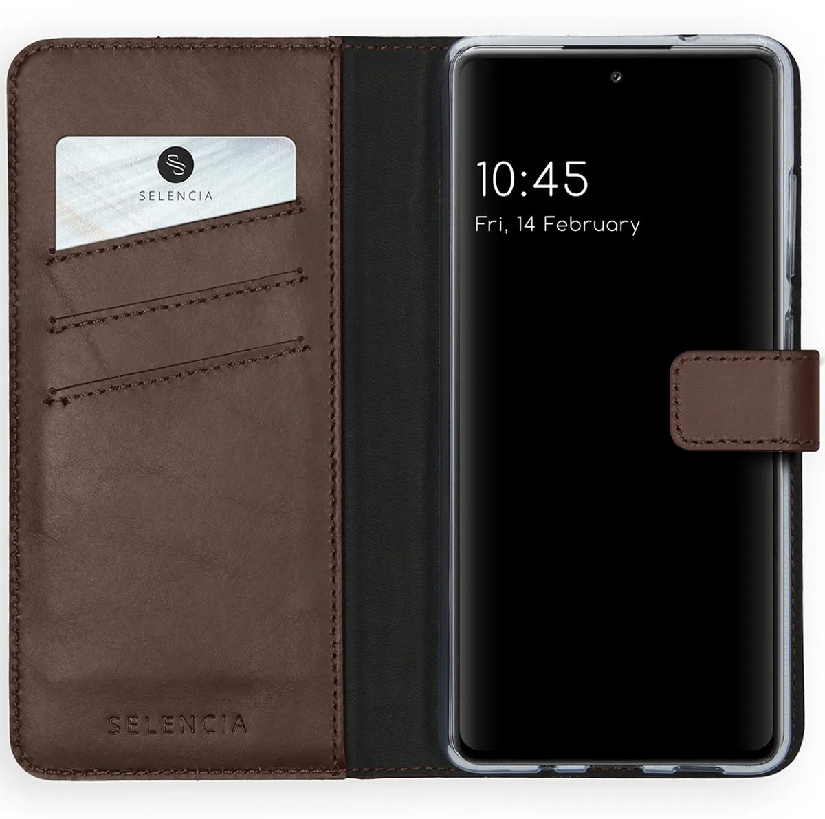 Selencia Echt Lederen Bookcase Hoesje - Samsung Galaxy S20 FE - 3 Pasjes - Bruin