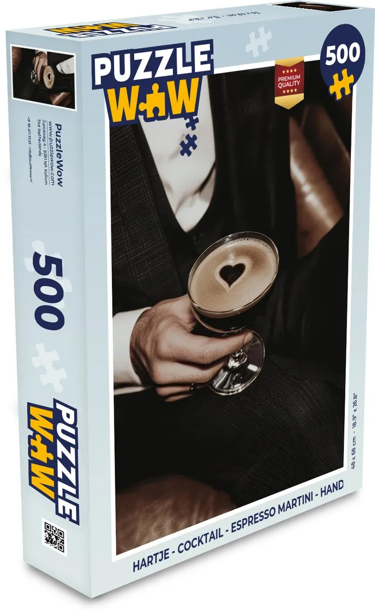 PuzzleWow Espresso Martini Cocktail Hand Legpuzzel 500 Stuks