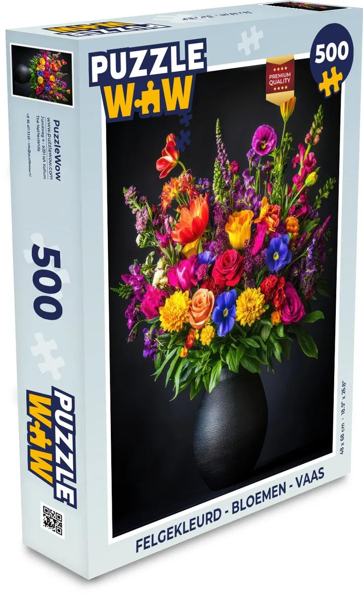 PuzzleWow Bloemen Vaas Legpuzzel 500 Stuks - Boeket - MPN 8721179515608