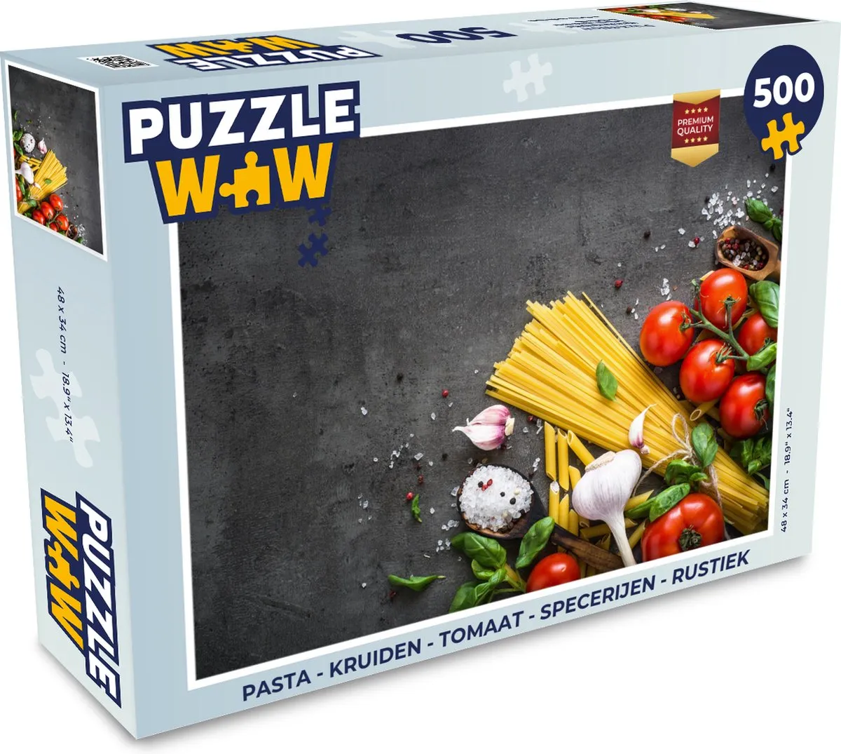 PuzzleWow Pasta Legpuzzel 500 Stuks - Multicolor