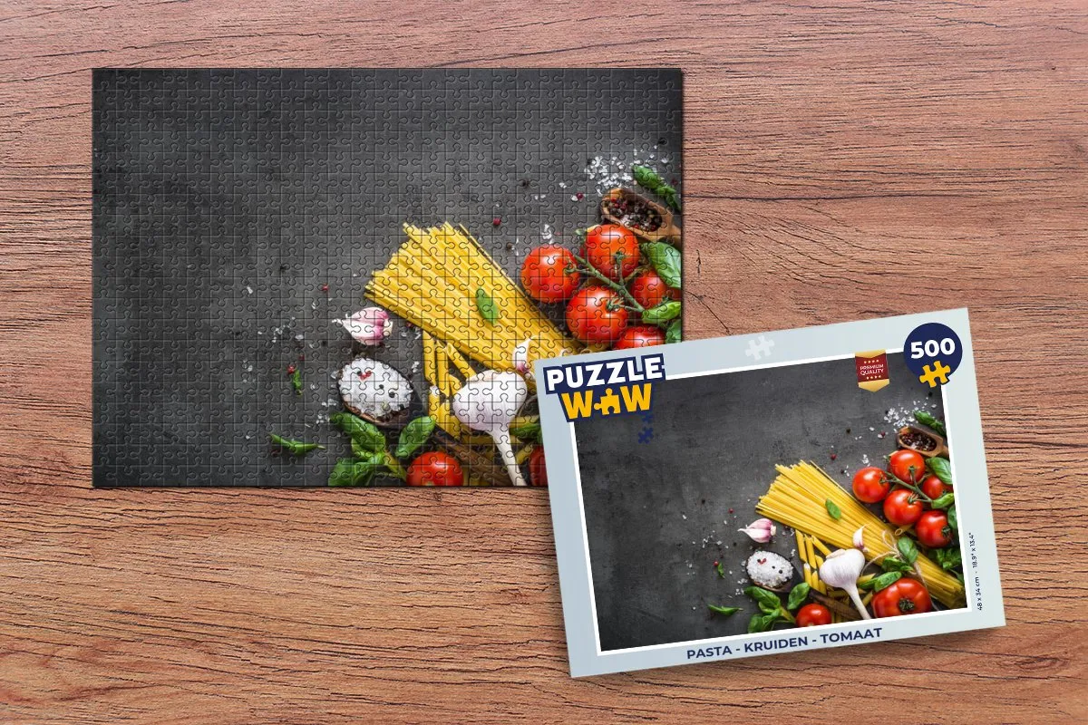 PuzzleWow Pasta Legpuzzel 500 Stuks - Multicolor