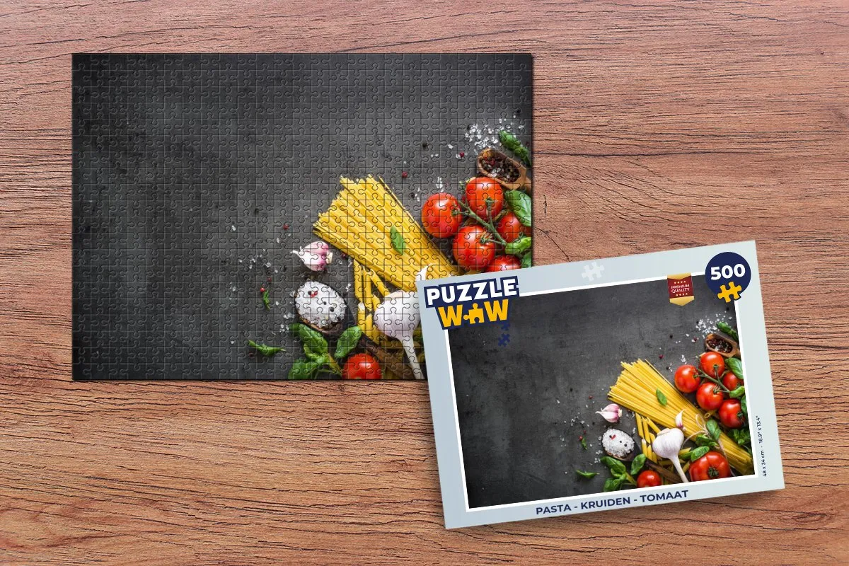 PuzzleWow Pasta Legpuzzel 500 Stuks - Multicolor