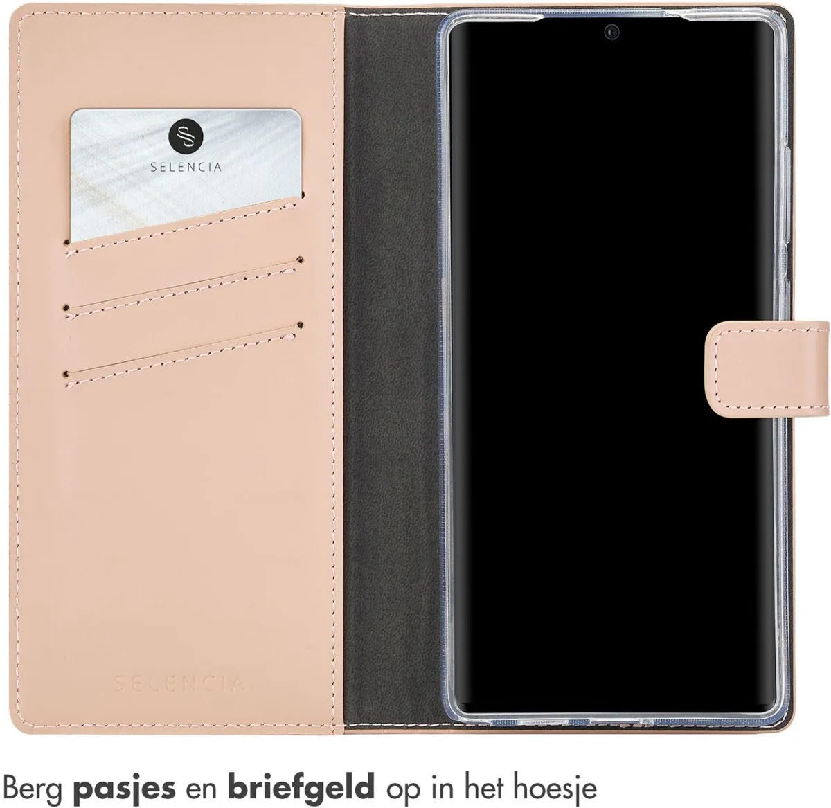 Selencia Hoesje Samsung Galaxy S25 Ultra - Echt Lederen Bookcase 3 Stuks - Lichtroze