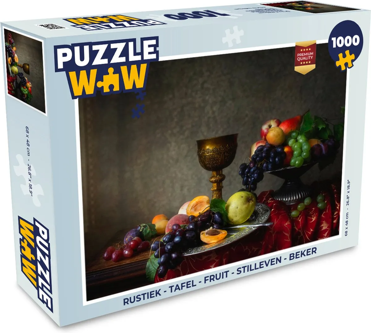 PuzzleWow Rustiek Tafel Fruit Stilleven Legpuzzel 1000 Stuks - Multicolor