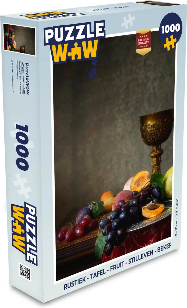 PuzzleWow Rustiek Tafel Fruit Stilleven Legpuzzel 1000 Stuks - Multicolor