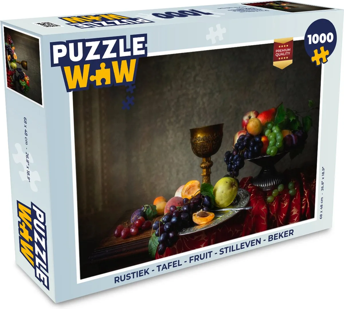 PuzzleWow Rustiek Tafel Fruit Stilleven Legpuzzel 1000 Stuks
