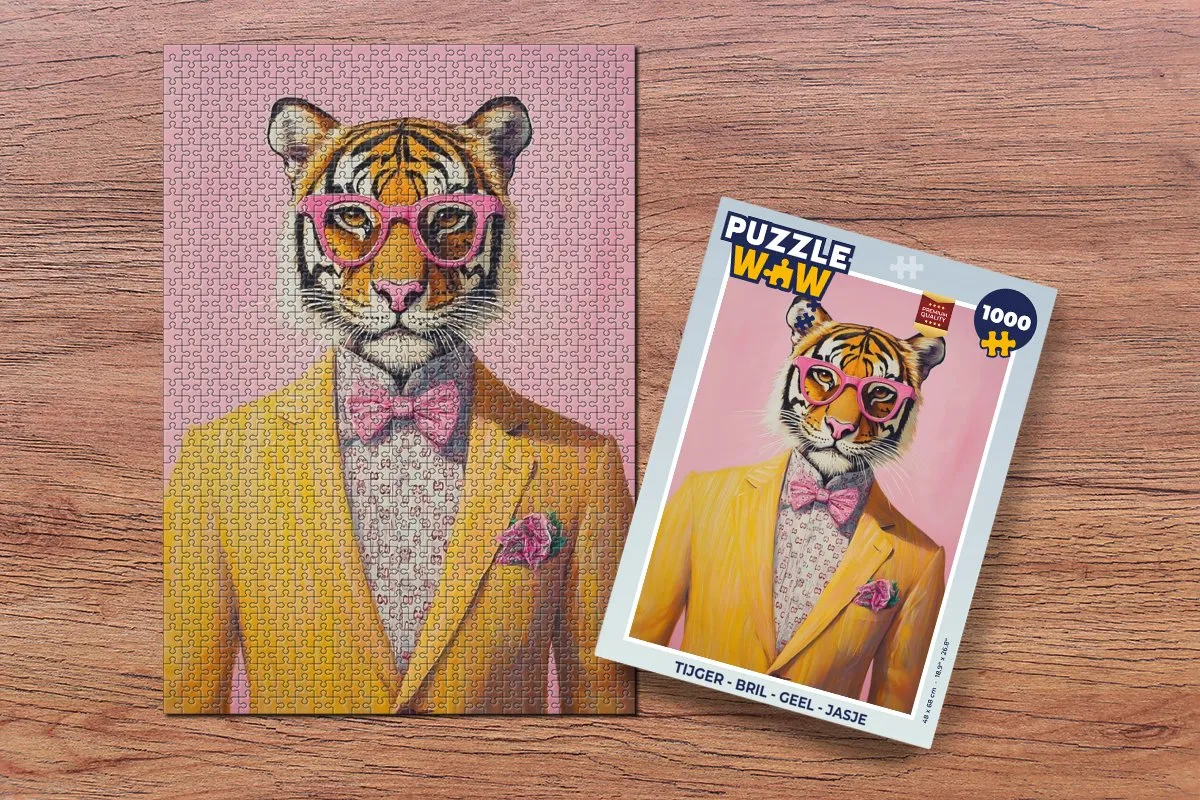 PuzzleWow Tijger Legpuzzel 1000 Stuks - Geel