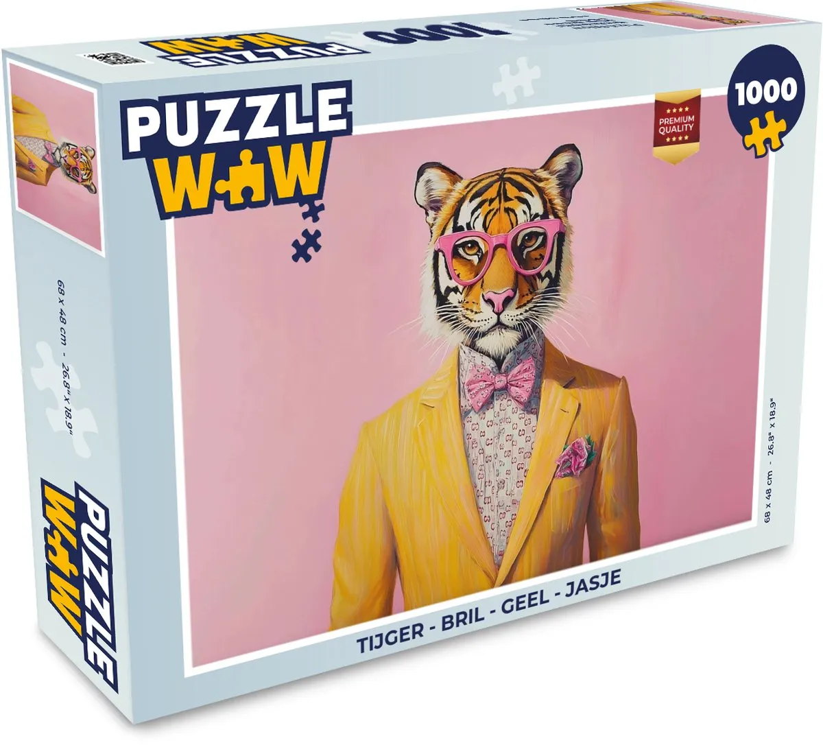 PuzzleWow Tijger Legpuzzel 1000 Stuks - Geel