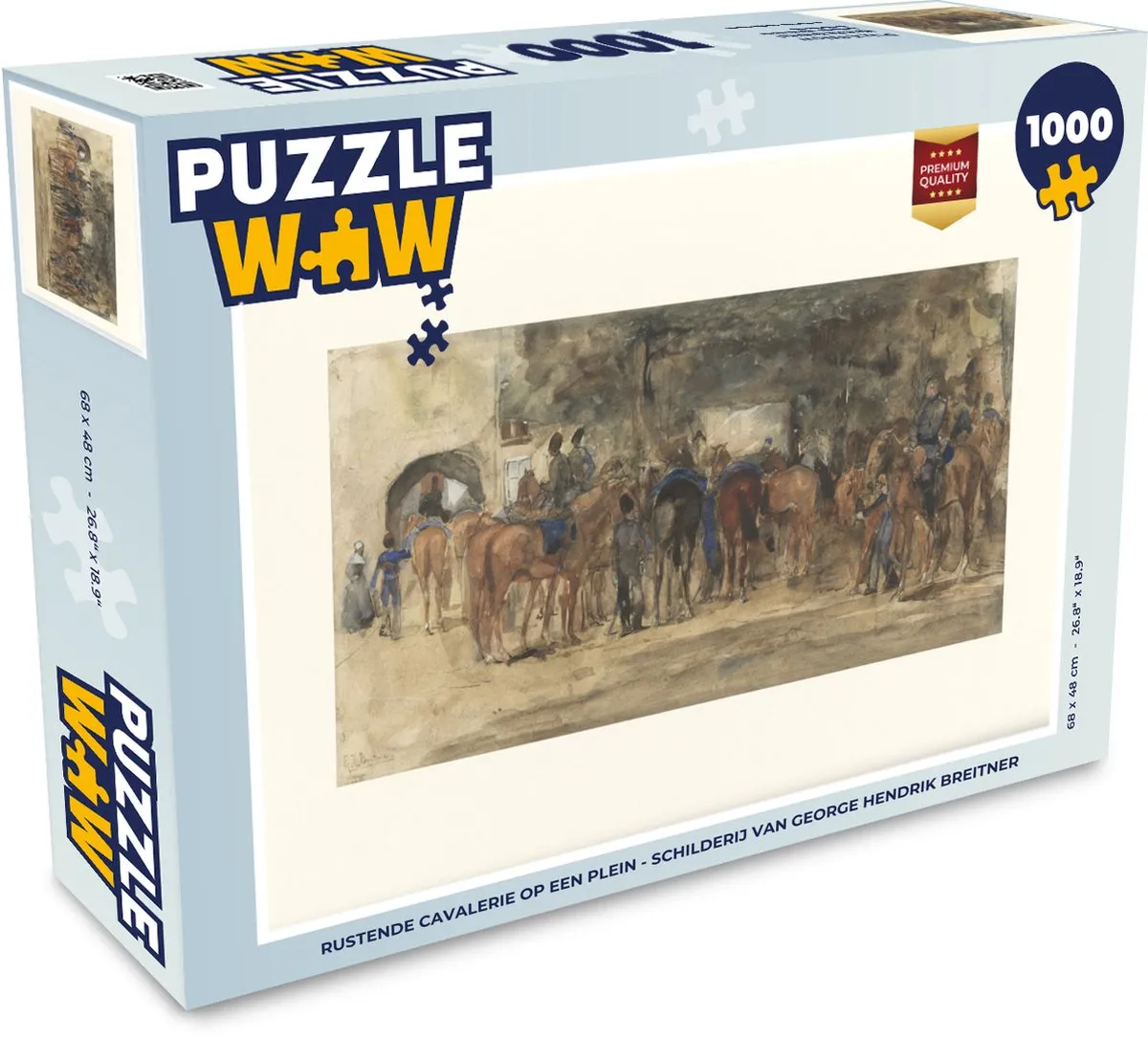 PuzzleWow Legpuzzel Rustende cavalerie George Hendrik Breitner 1000 Stuks