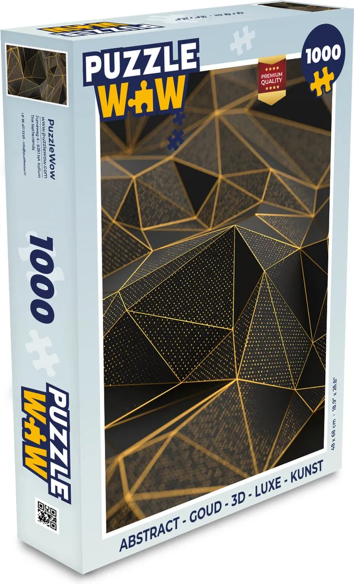 PuzzleWow Abstract 3D Puzzel 1000 Stuks - Multicolor