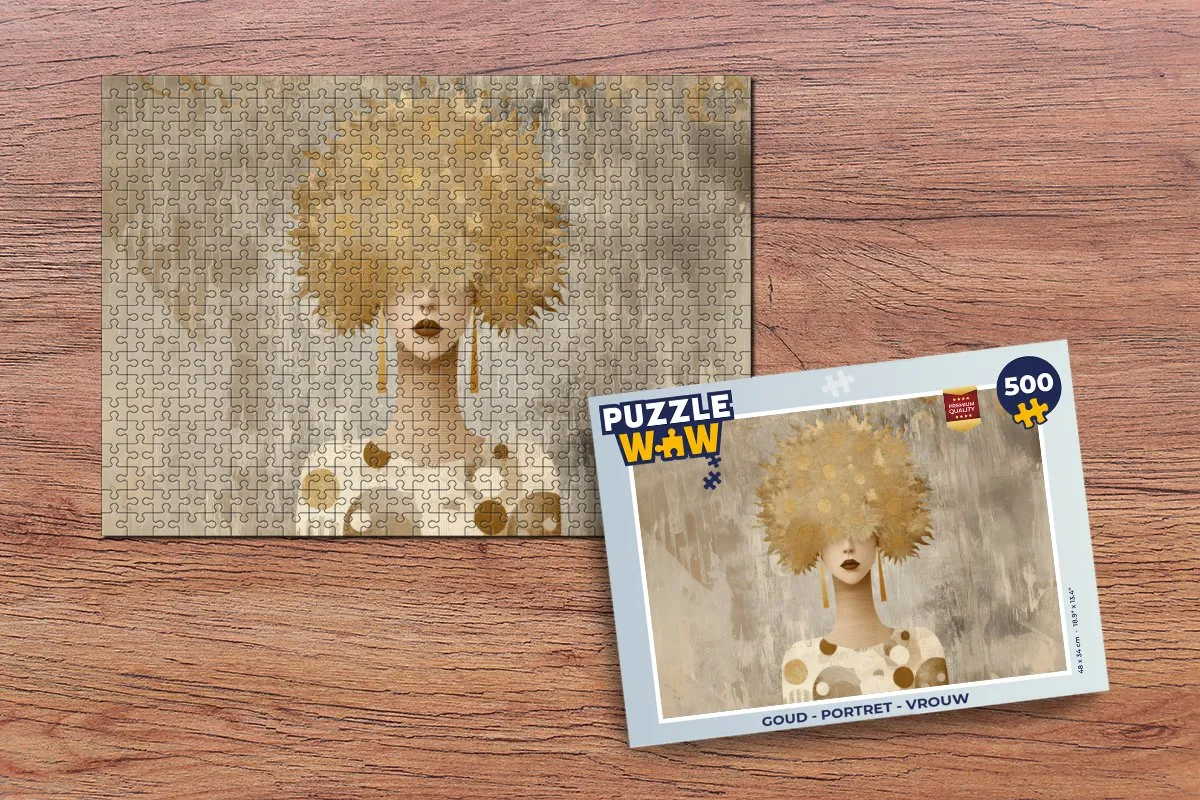 PuzzleWow Portret Puzzle 1000 Stuks - Goud