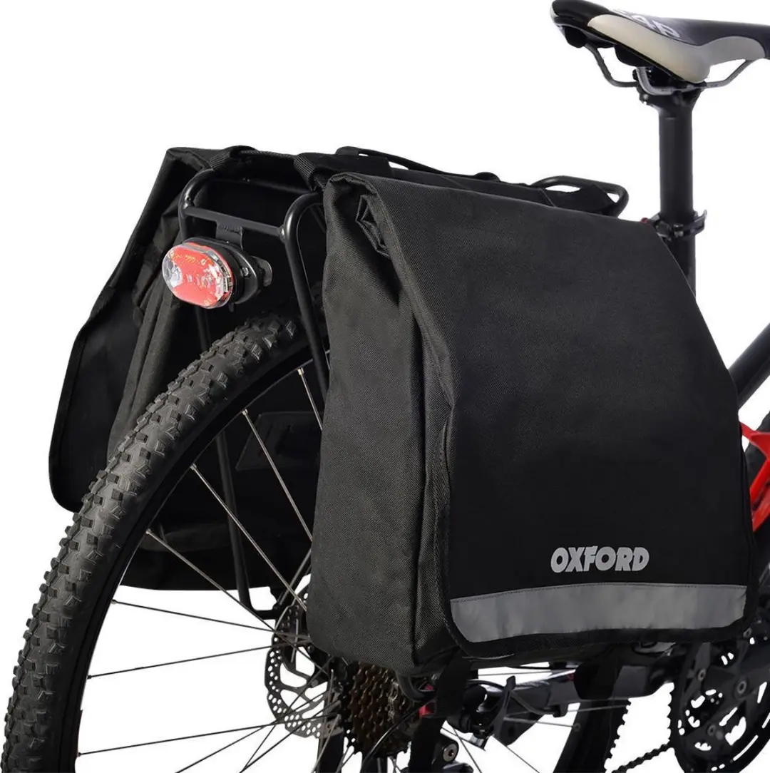 Oxford Dubbele Fietstas 20L - Zwart - afbeelding 2 van 2