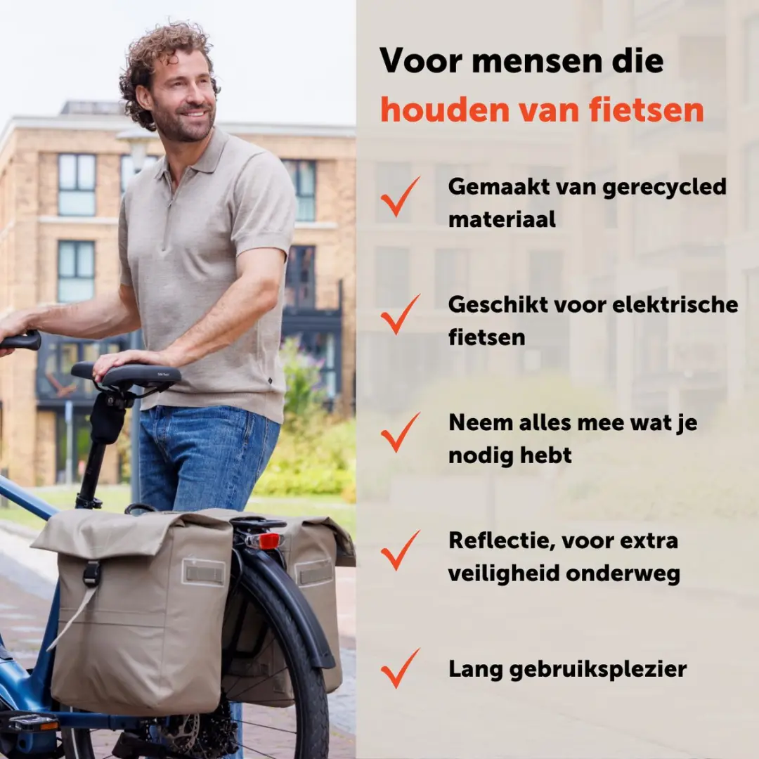 New Looxs Leeds Double Dubbele Fietstas 38L - Zwart - afbeelding 5 van 6
