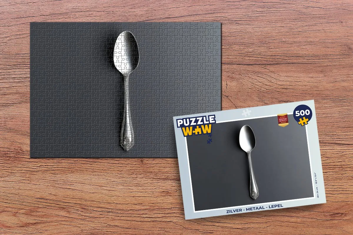 PuzzleWow Lepel Legpuzzel 500 Stuks - Zilver