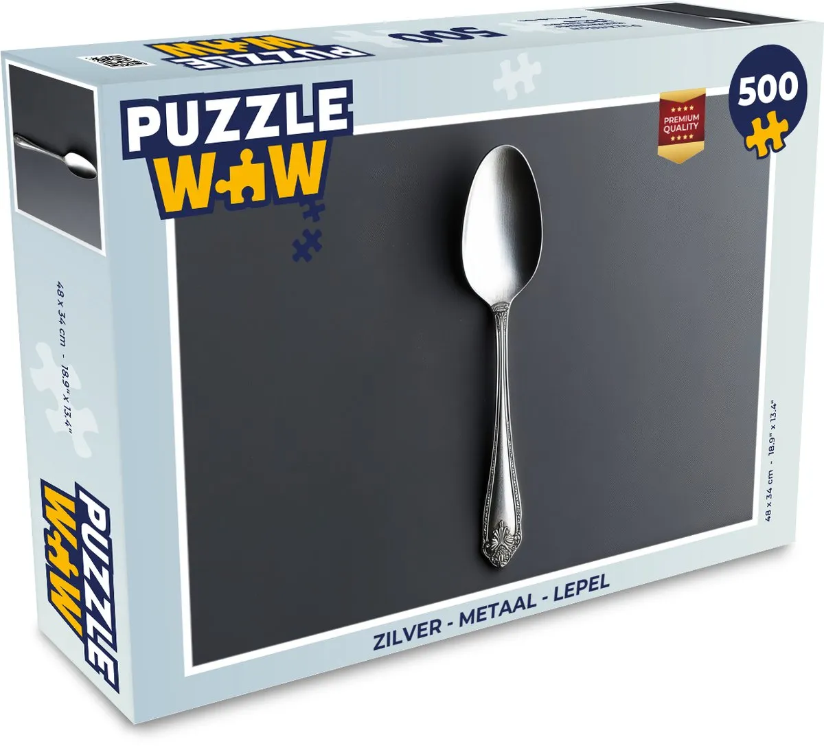 PuzzleWow Lepel Legpuzzel 500 Stuks - Zilver