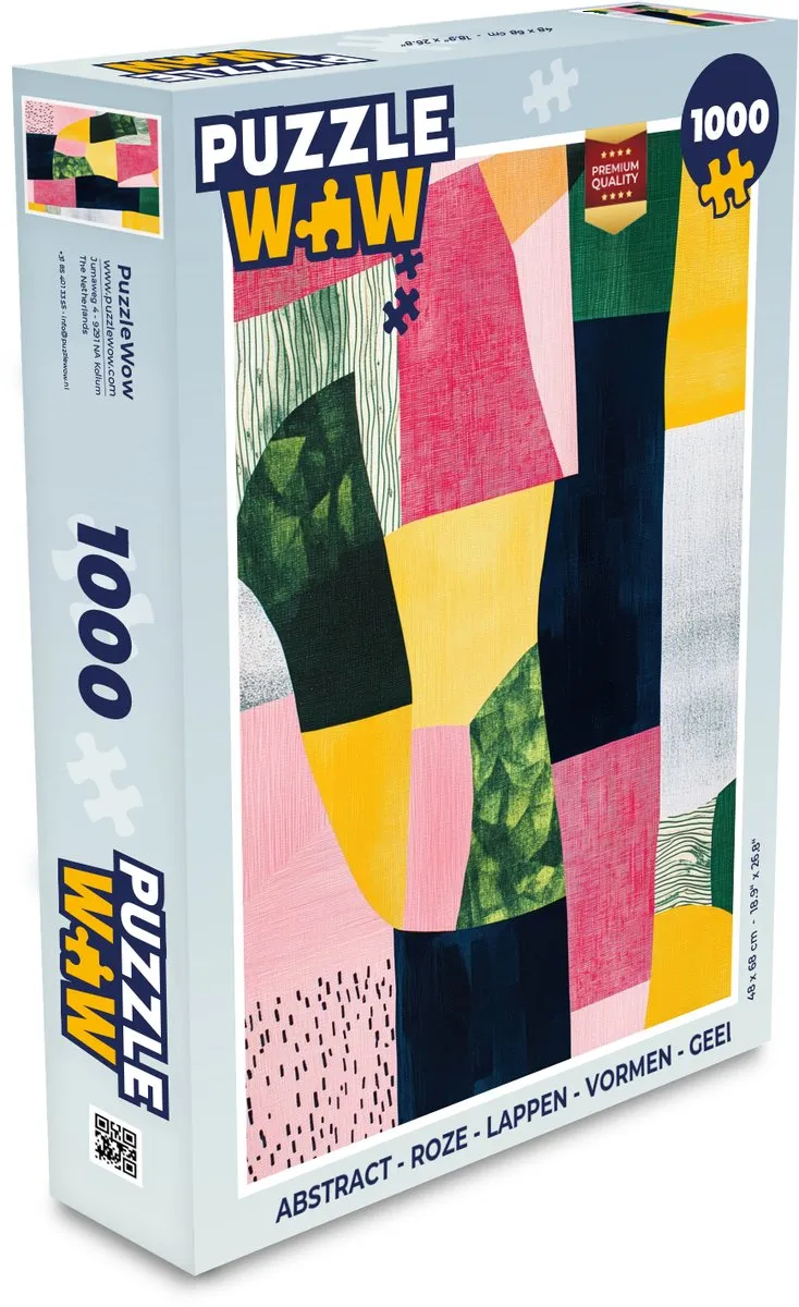 PuzzleWow Abstract Legpuzzel 1000 Stuks - Rood/Geel