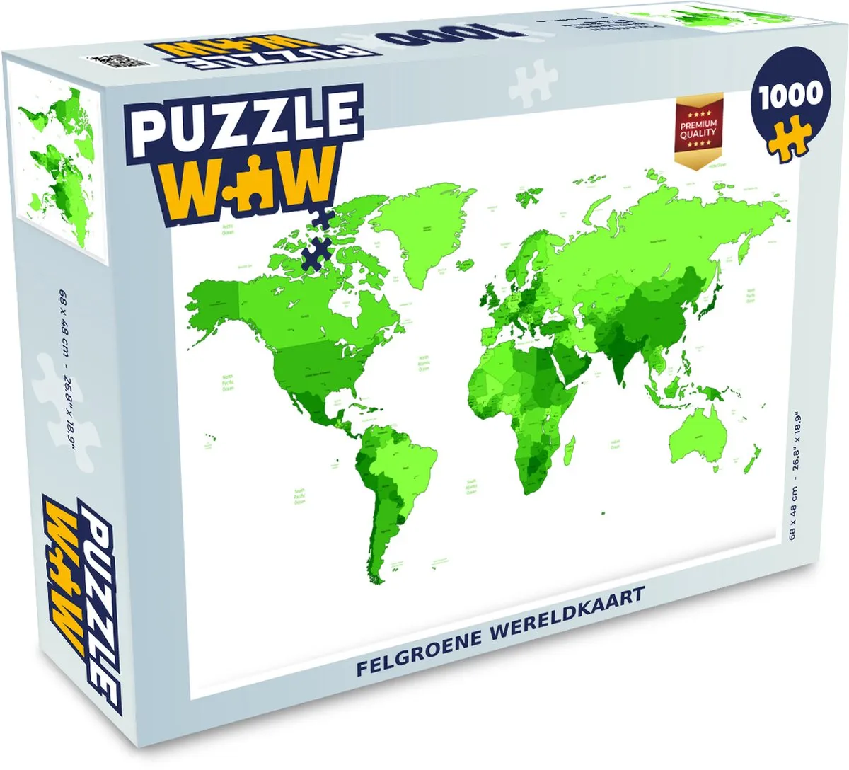 PuzzleWow Wereldkaart Legpuzzel 1000 Stuks