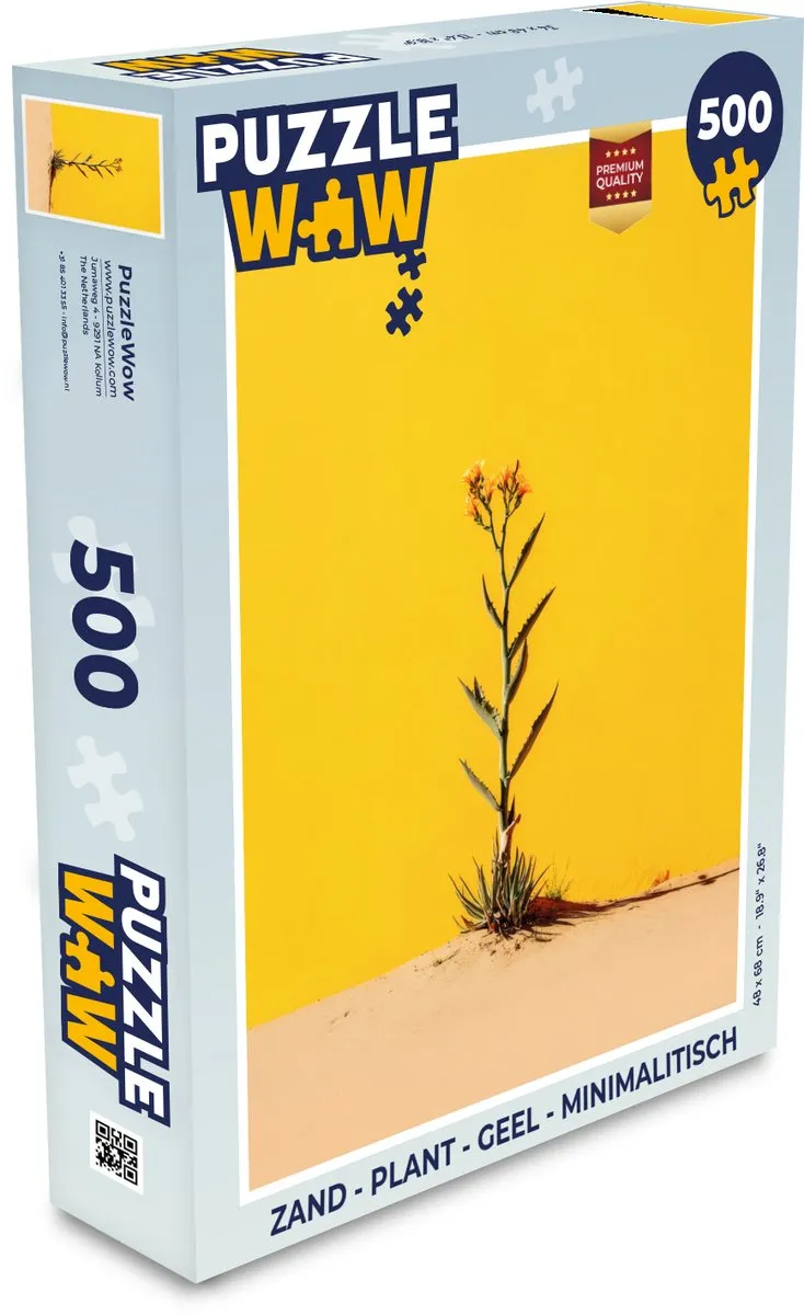 PuzzleWow Minimalistische Zandplant Legpuzzel 500 Stuks - Geel