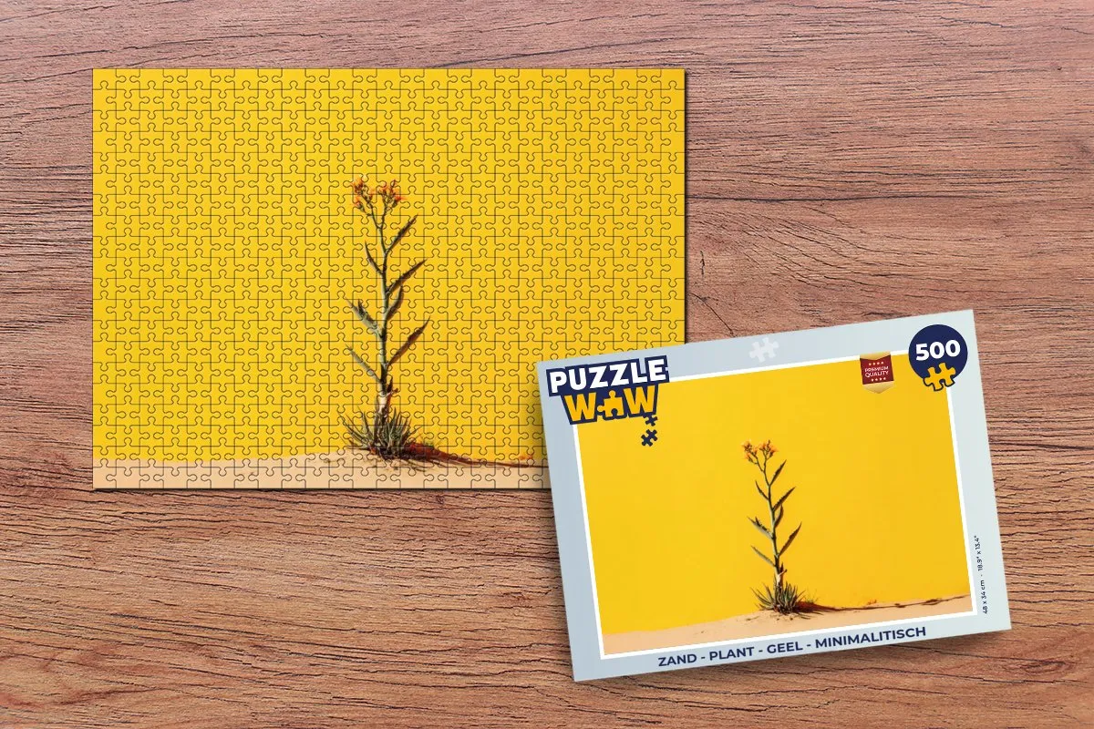 PuzzleWow Minimalistische Zandplant Legpuzzel 500 Stuks - Geel