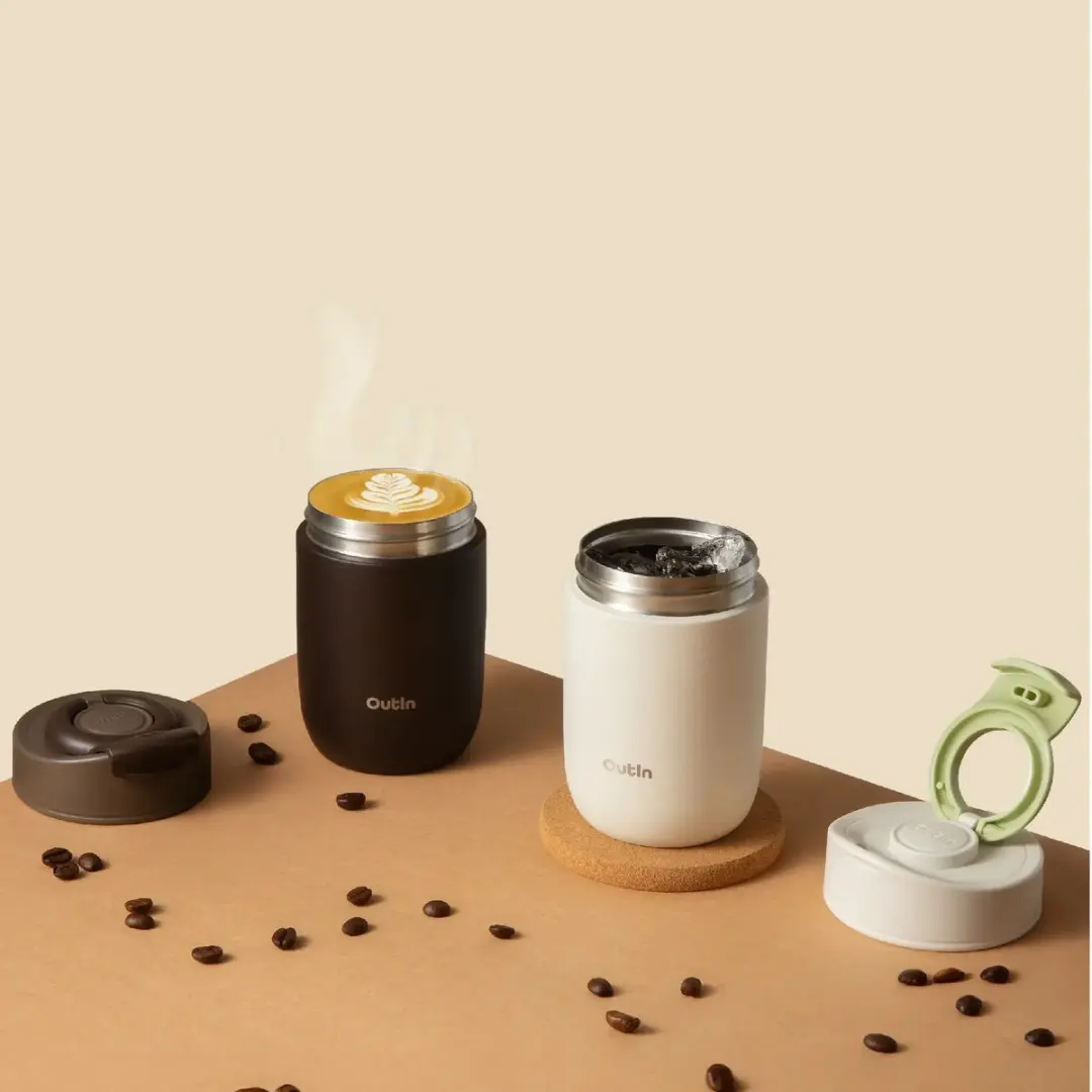 Outin OT-TUM-01-TB Thermosbeker RVS 400ml - Bruin