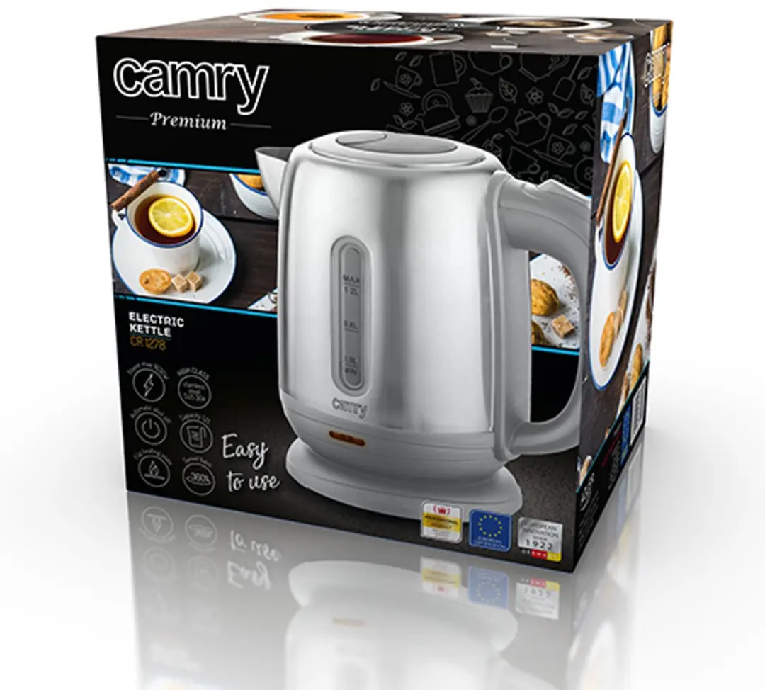 Camry CR 1278 Waterkoker 1,2L - 1630W - Grijs - afbeelding 2 van 5