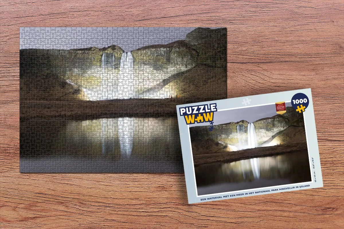 PuzzleWow Legpuzzel IJsland Þingvellir 1000 Stuks - Multicolor