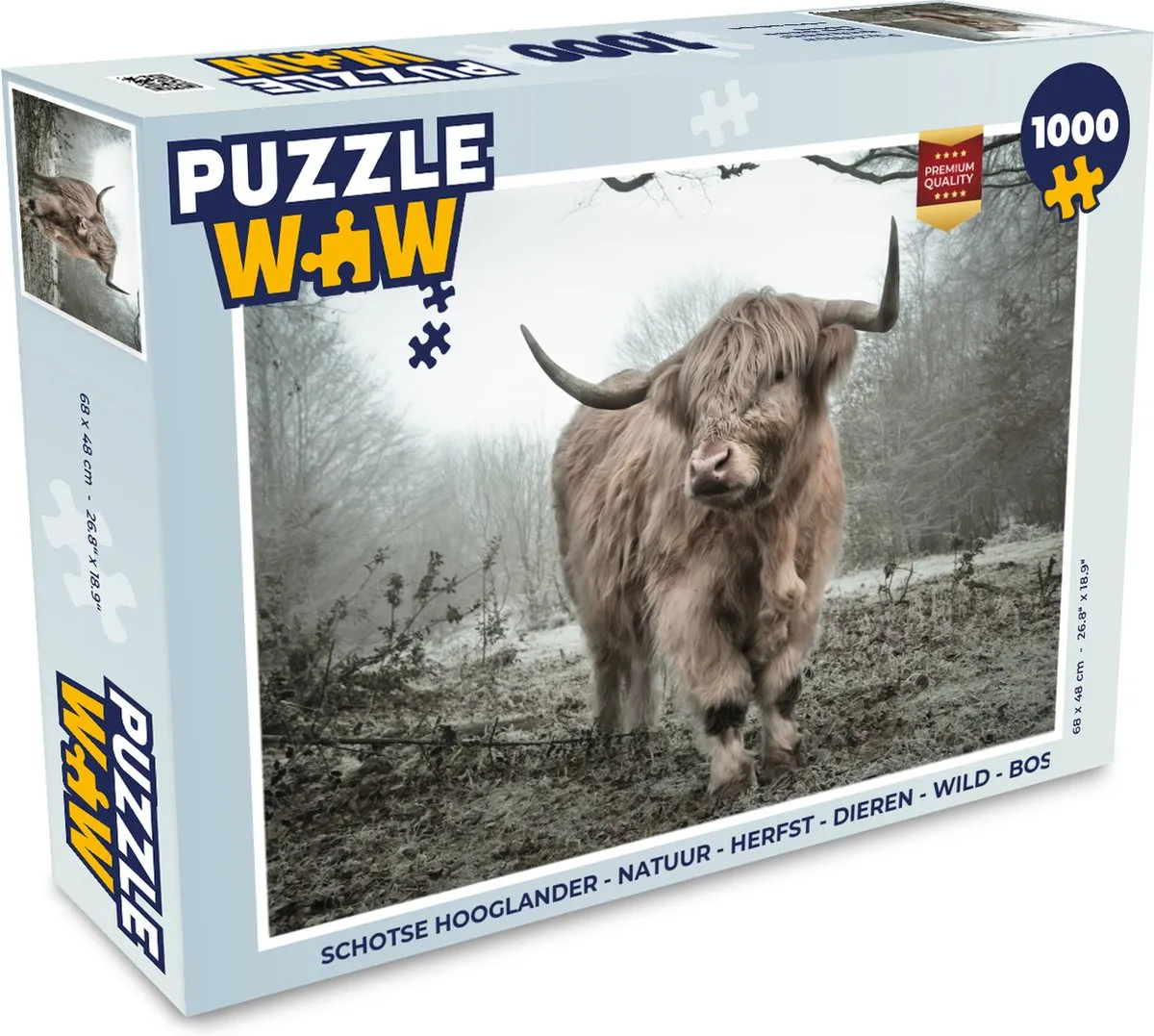 PuzzleWow Schotse Hooglander Legpuzzel 1000 Stuks