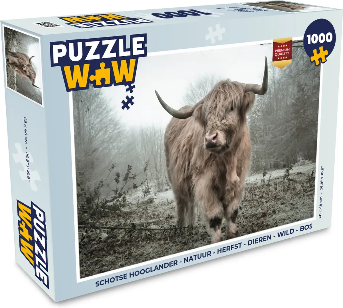 PuzzleWow Schotse Hooglander Legpuzzel 1000 Stuks - Multicolor