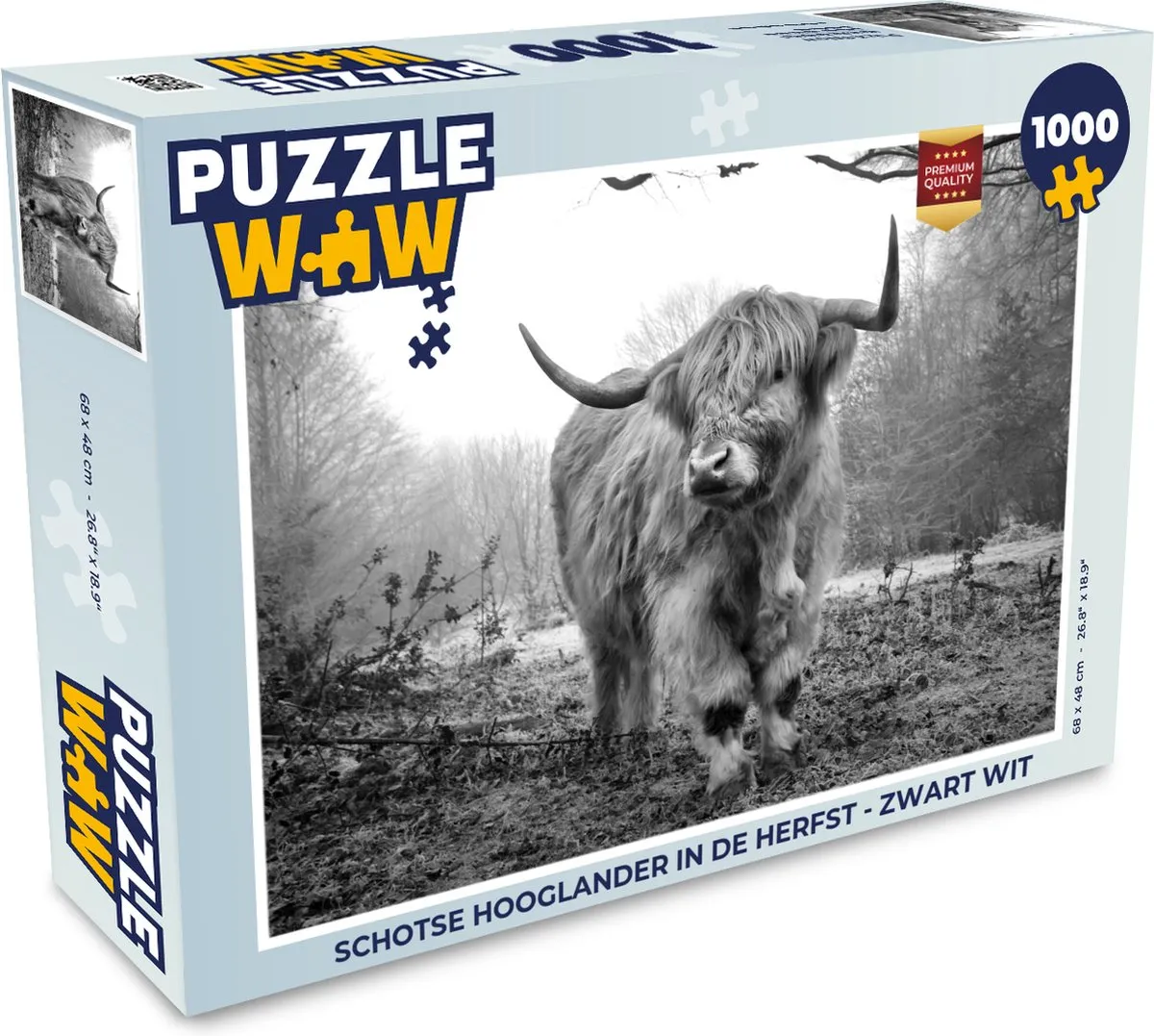 PuzzleWow Schotse Hooglander Legpuzzel 1000 Stuks - Multicolor