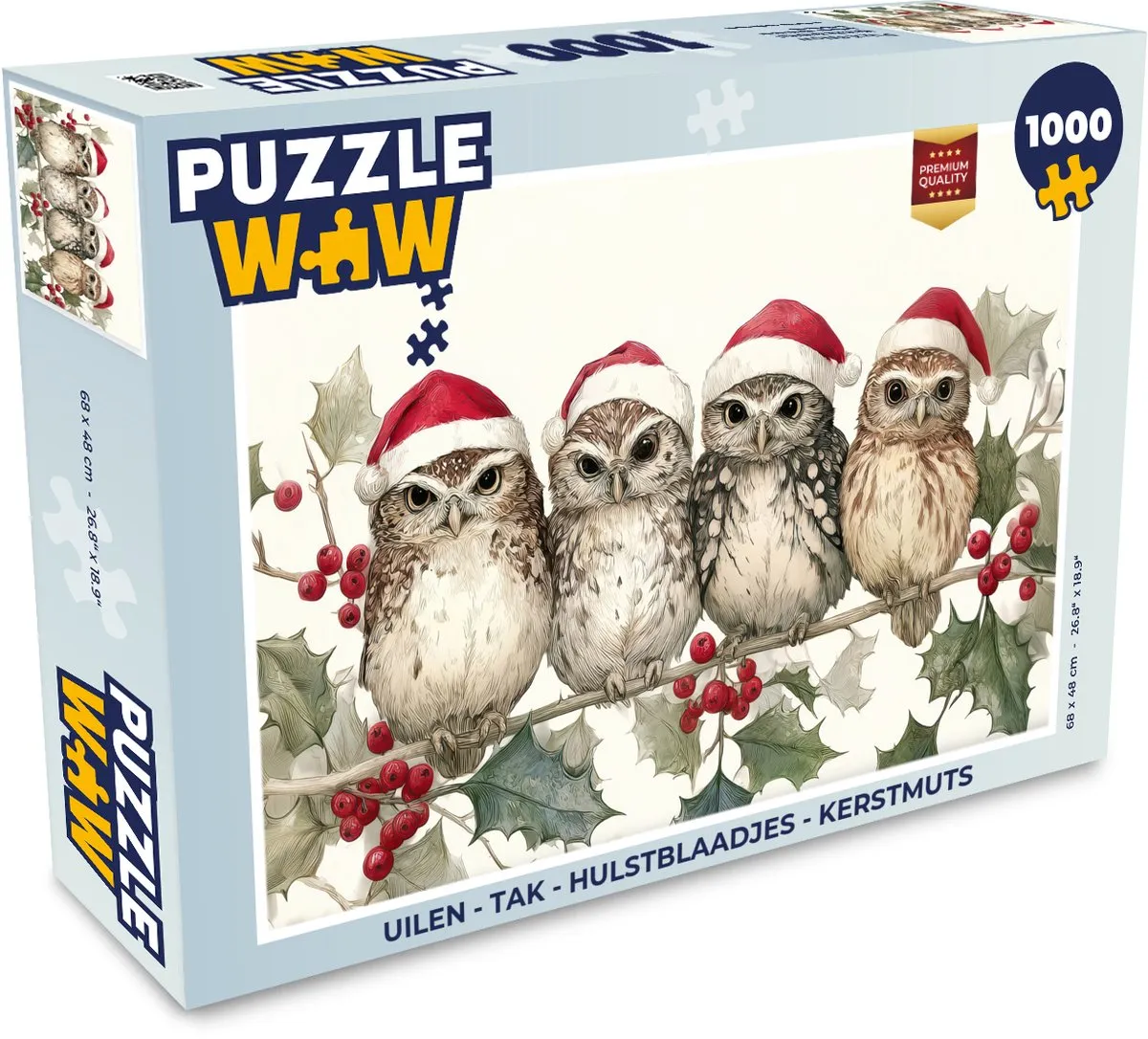 PuzzleWow Uilen Kerstpuzzel 1000 Stuks