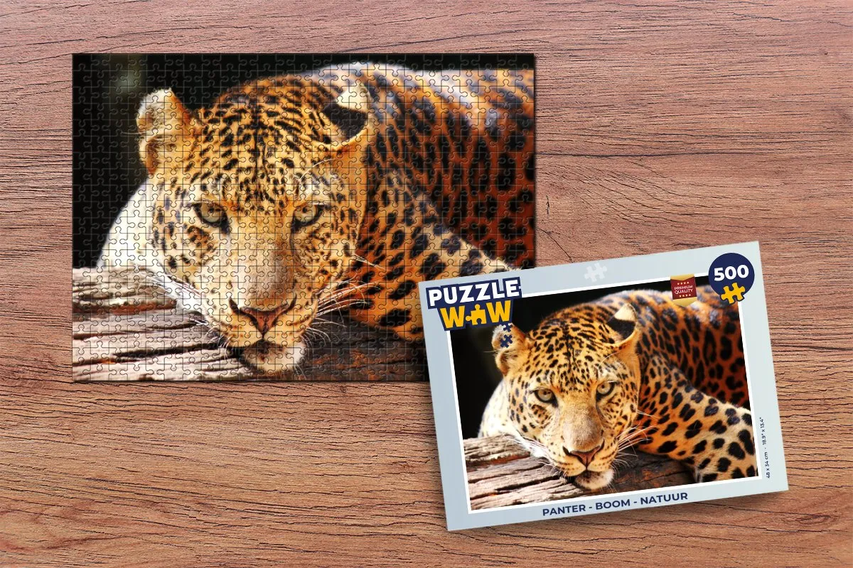 PuzzleWow Panter Boom Natuur Legpuzzel 500 Stuks - Multicolor