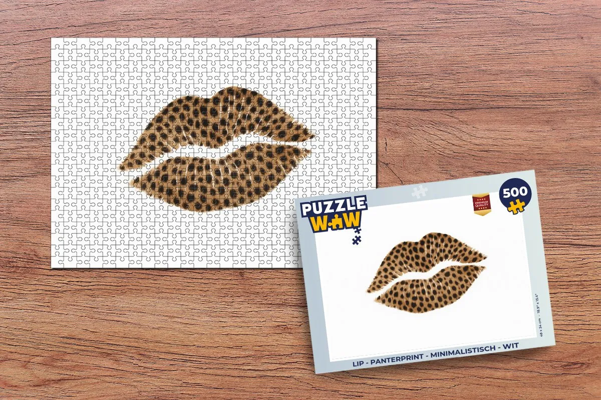 PuzzleWow Lip Panterprint Legpuzzel 500 Stuks - MPN 8721373927689