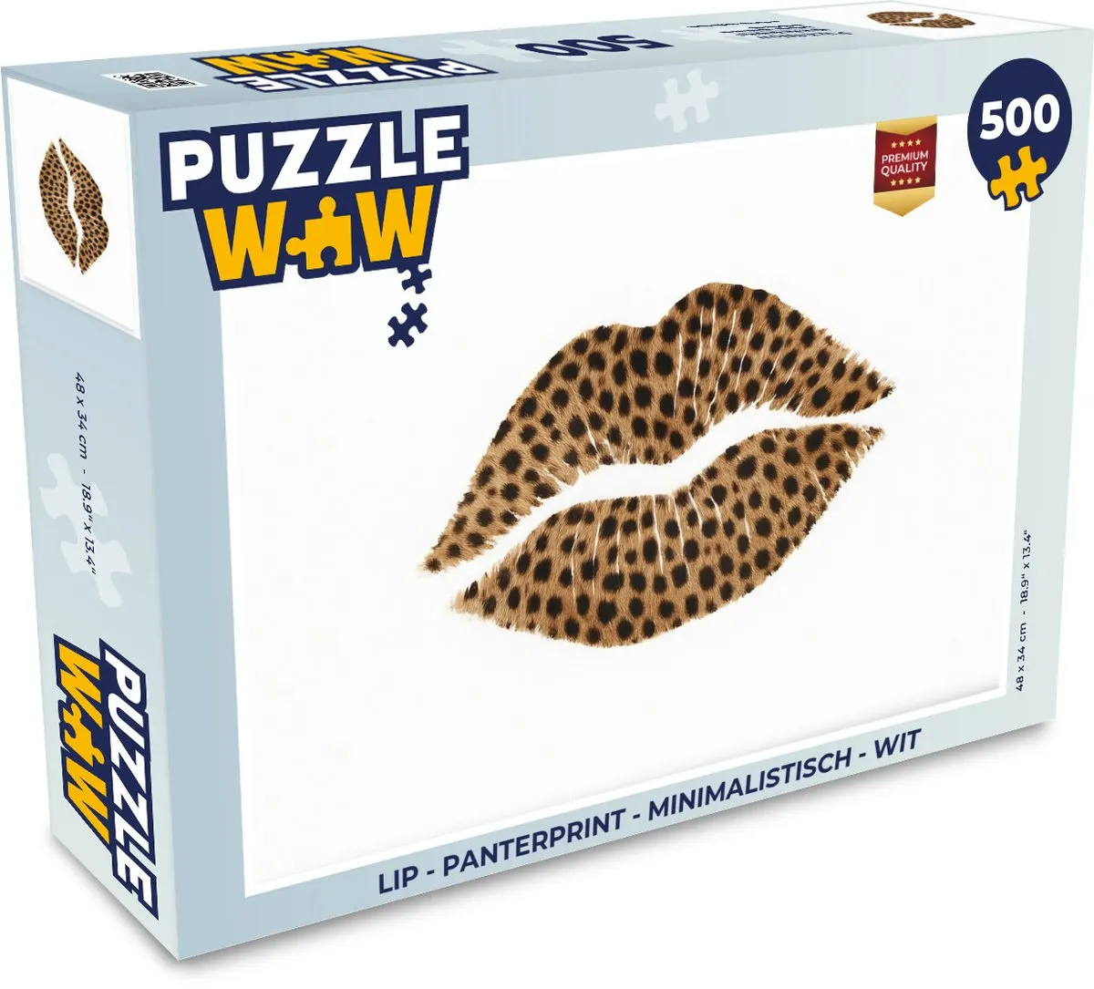PuzzleWow Lip Panterprint Legpuzzel 500 Stuks - MPN 8721373927689