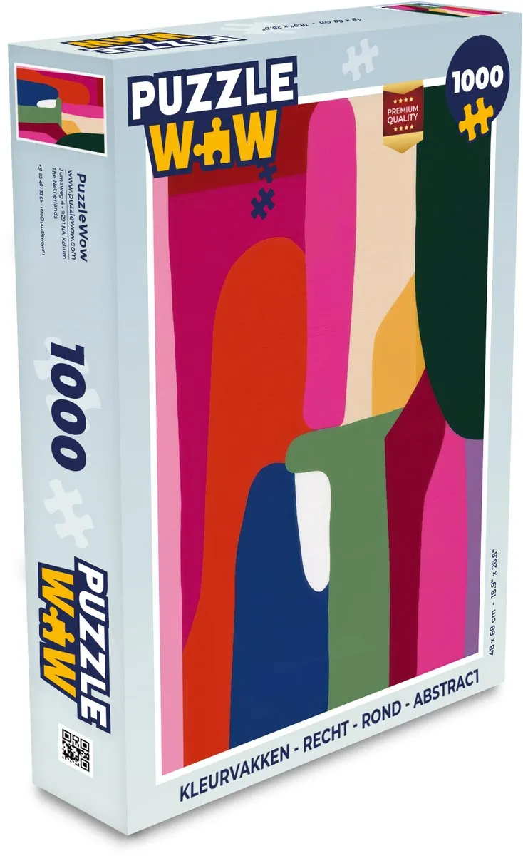 PuzzleWow Kleurvakken Abstract Legpuzzel 1000 Stuks