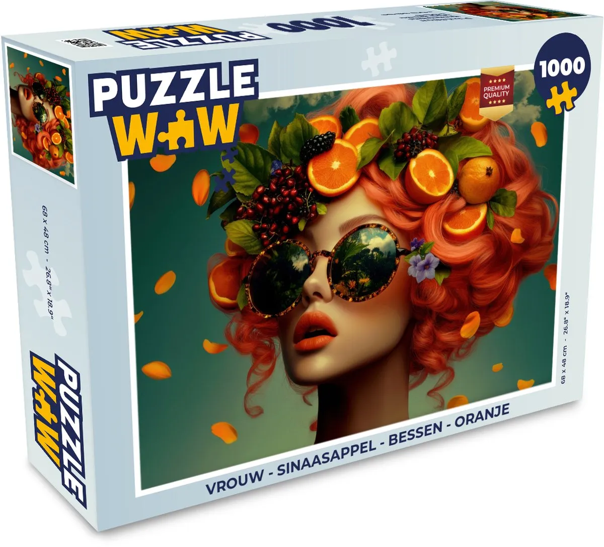 PuzzleWow Legpuzzel 1000 Stuks - Vrouw Sinaasappel Oranje