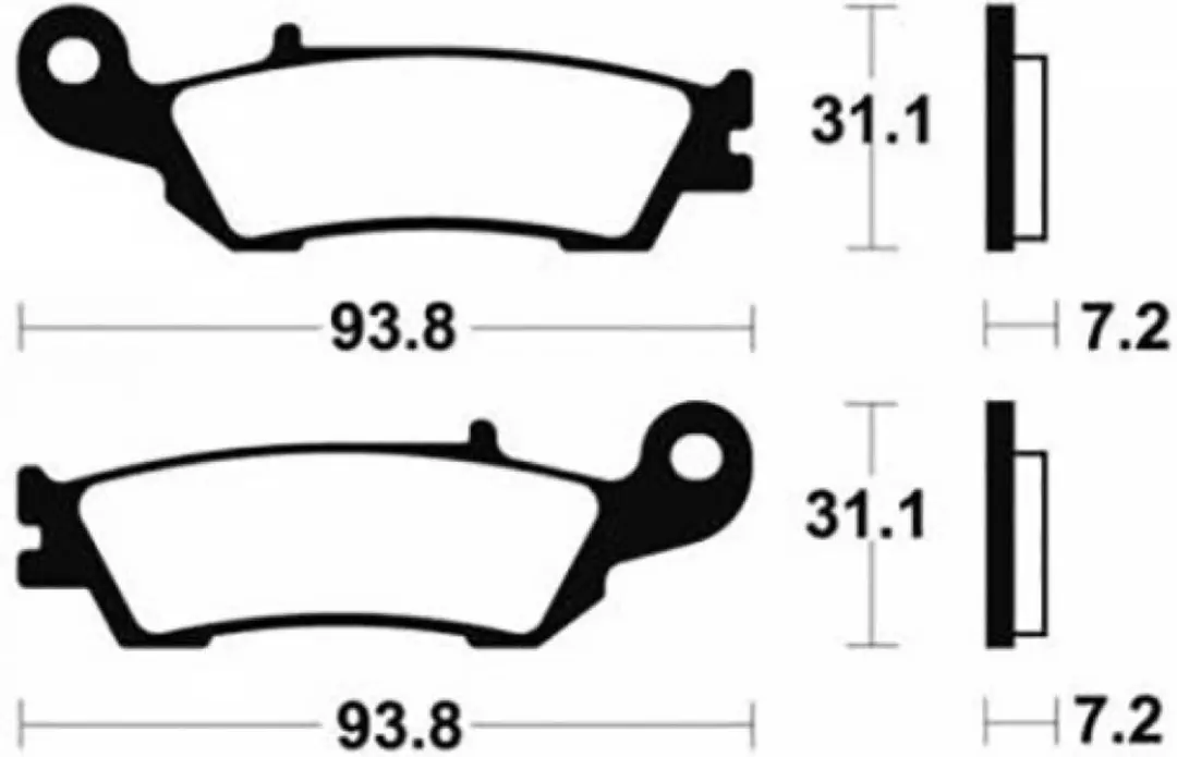 Tecnium remblokje voor Yamaha 250 YZ 2008 tot 2011 MO340 Gloednieuw